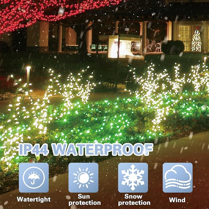 33ft Christmas Decorative St. Patrick's Day Mini String Lights, 100 LED Transparent Wire Fairy Starry String Lights Plug in, 11 Lighting Modes for Indoor Outdoor Xmas Tree (Green)