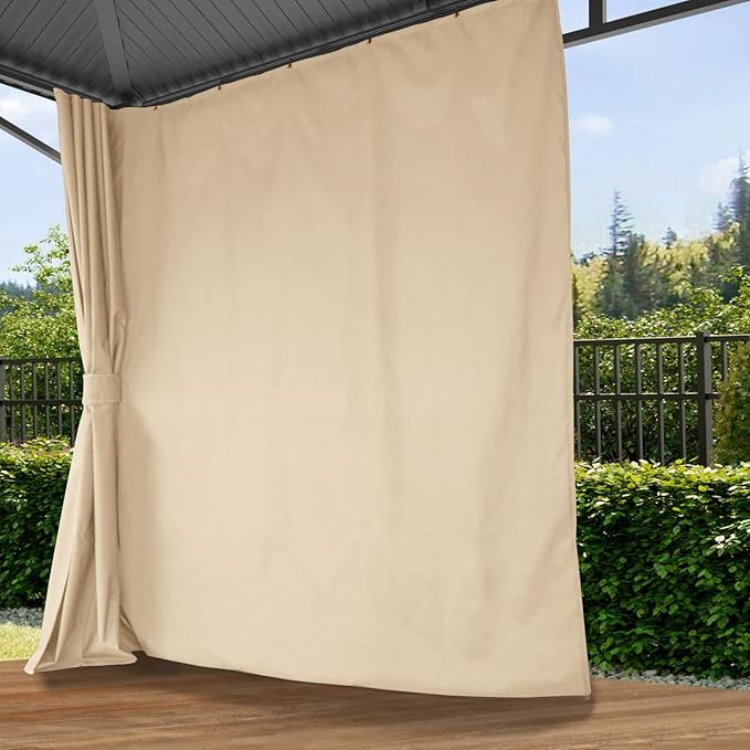 TOOLPORT Hardtop Gazebo 10x10 ft with Steel Roof - 4 Side Panels in Champagne - Approx. 3.54x3.54 in Aluminium Poles