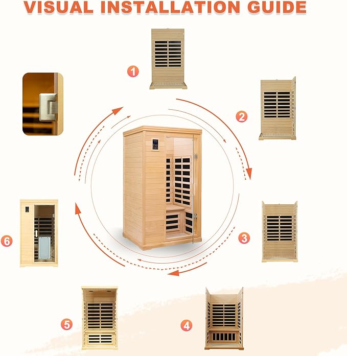 2 Person Infrared Saunas for Home, 2 Person Sauna Hemlock Wood Low EMF FAR Dry Sauna Indoor Saunas for The Home, with Colored Lights 1750W, Room:76.37 * 38.58 * 43.7Inch