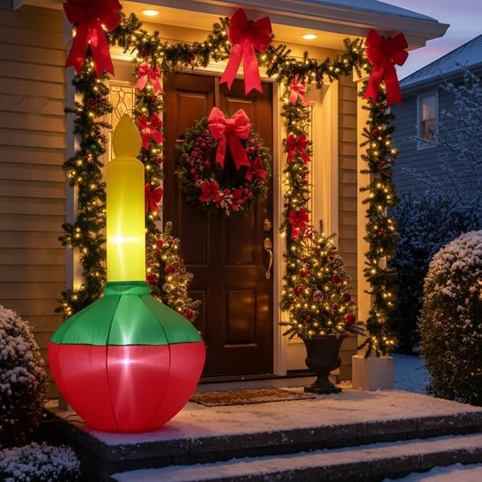 Soulchen 5ft Christmas Inflatable Bubble Light Outdoor Decorations Backyard Inflatables Bubble Light Built-in LED Lighted Christmas Blow up for Yard Garden Lawn Holiday Party Decor