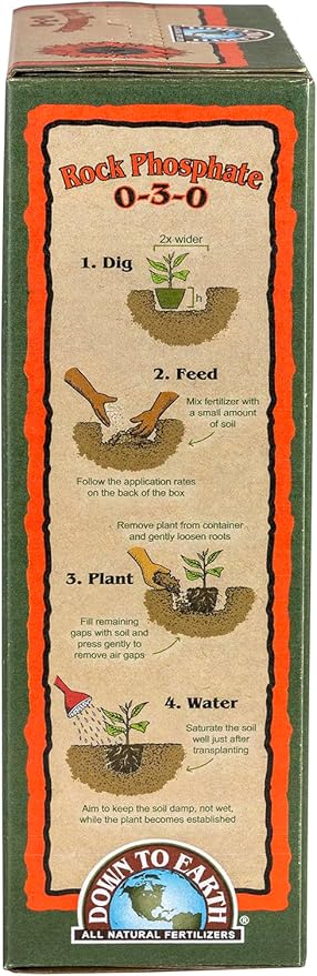Down To Earth All Natural Fertilizers Organic Rock Phosphate Mix 0-3-0, 5 lb