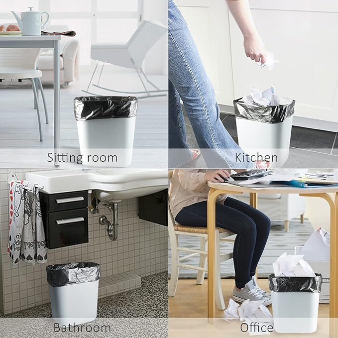 Teivio 3 Gallon 300 Counts Strong Trash Bags Garbage Bags, Bathroom Trash Can Bin Liners, Small Plastic Bags for Home Office Kitchen Kitchen (Black)