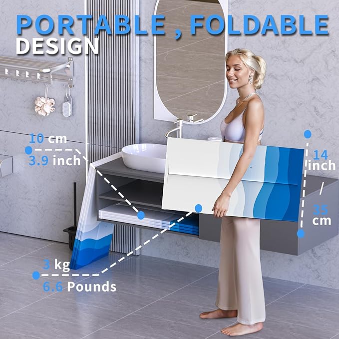 WAVYEASE Portable Bath Tub for Adults -(31.5"L x 26"H) Foldable Cold Plunge Tub for Recovery - Collapsible Soaking Bath Tub for Shower Stall Home SPA - Outdoor Ice Bathtub for Athletes (White)