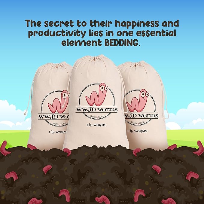 Red Wigglers Composting Worms - 1lb Red Worms for Composting Bin, for Plants or Gardening, Compost Worm for Soil Fertility & Worm Farm, Easy to Manage