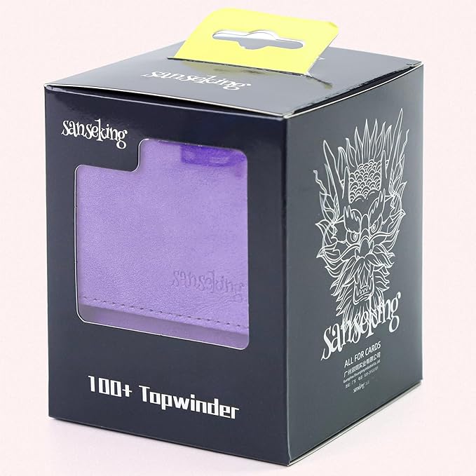 Magic Card Deck Box for MTG Single Deck Card Box fits 100+ TCG Sleeved Cards Soft Leather Card Box Top loading Card Boxes Magic Gift for MTG TCG CCG (Vertical,Purple)