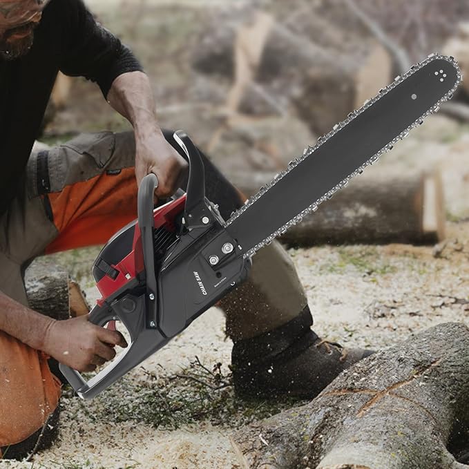 Gas Chainsaw, 2Stroke/4Stroke Gasoline Chainsaw Power Chain Saws Handheld Cordless Petrol Chainsaws For Wood Cutting Forest Felling Tree Pruning Shrub Pruning (2Stroke 20In 2400W 58CC)