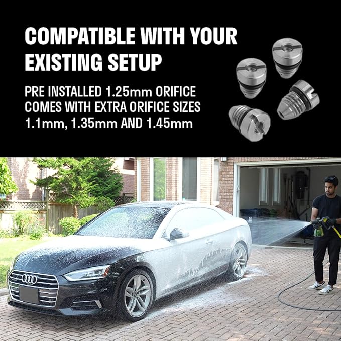 ACTIVE Premium Short Pressure Washer Gun with Swivel + Premium Foam Cannon for All types of Pressure Washers