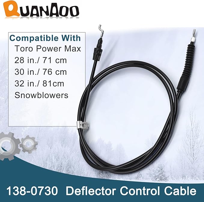 Deflector Control Cable 138-0730 for Toro Snow Thrower fits 28 30 32 Power Max Heavy-Duty Snow Thrower 38830 38840 38841 38842 38843 38844 38850 38855 38860 38865