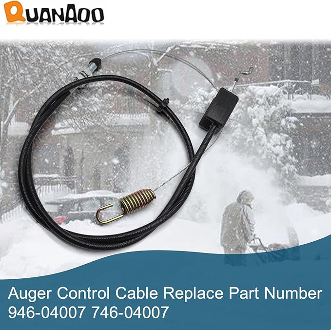 Auger Control Cable 946-04007 for Cub Cadet Troy-Bilt MTD Craftsman Yard Machines Snowblowers Replace 746-04007 Auger Clutch Cable