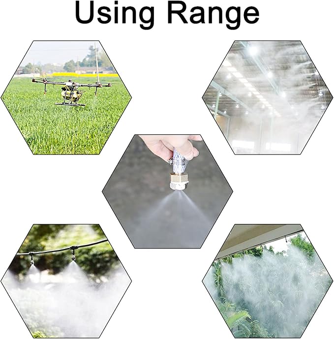 Aopin G 3/16 Brass Misting Nozzles 0.8mm / 0.03" Orifice Atomizing Mister Sprayer Nozzle Suitable For Outdoor Cooling,Garden Irrigation,Fountain, Crop Nutrient Injection, Greenhouse 8 Pcs