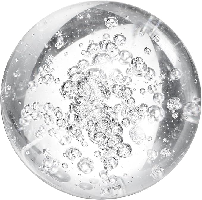 uxcell 80mm/3.1" Crystal Sphere Ball Bubble Glass Solid Decorative Sphere Crystal Ball Prop Ornament for Feng Shui Divination Fortune Telling Tabletop Fountain Decoration, Clear