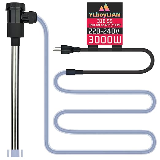 240V 3000W Immersion Water Heater for Hot Tub & Pool – Portable Electric Submersible Heater with Temp Control, Auto Shut-Off, and WiFi Timer for Swimming pool, Above Ground Pool, and Bathtub