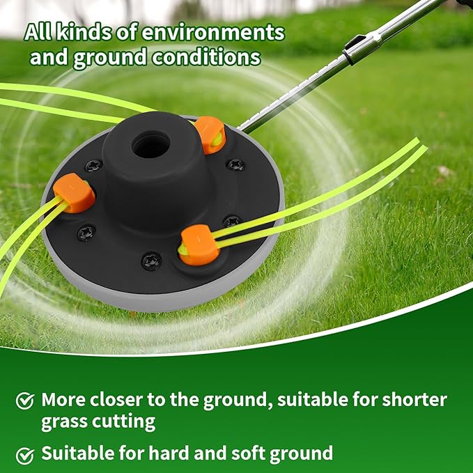 Quintillus Universal Weed Eater Head,H09 Weed Wacker Head Grass Trimmer Head Compatible with Ego, Ryobi,Echo,Weed Warrior with 12pc 11in / .095" Triangle Trimmer Line （Not for Kobalt）