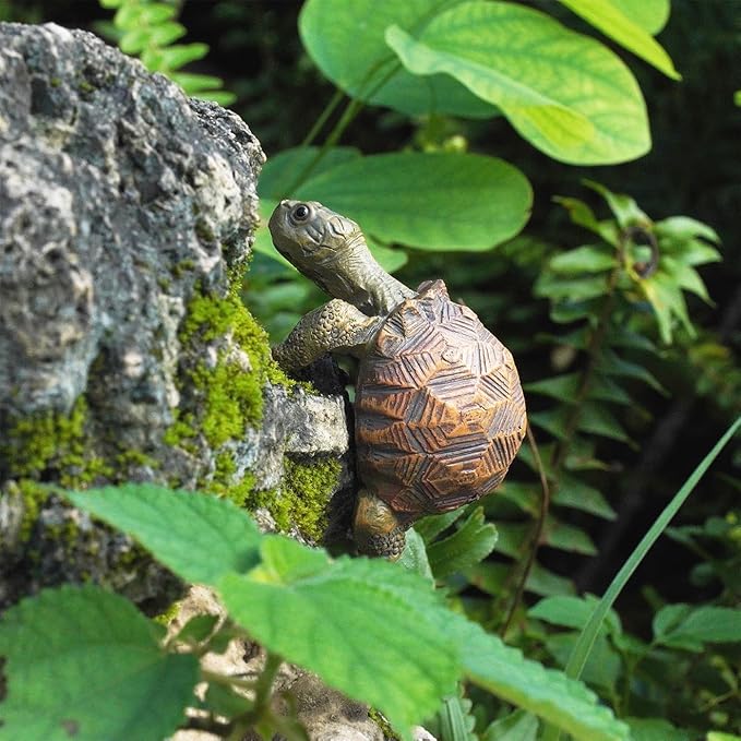 Turtle Statue Tortoise Figurine Plant Pot Hanger, Resin Cute Tortugas Ornament Desk Decor Plant Decoration Gift for Flower Pot Bonsai Planter Succulent Vase