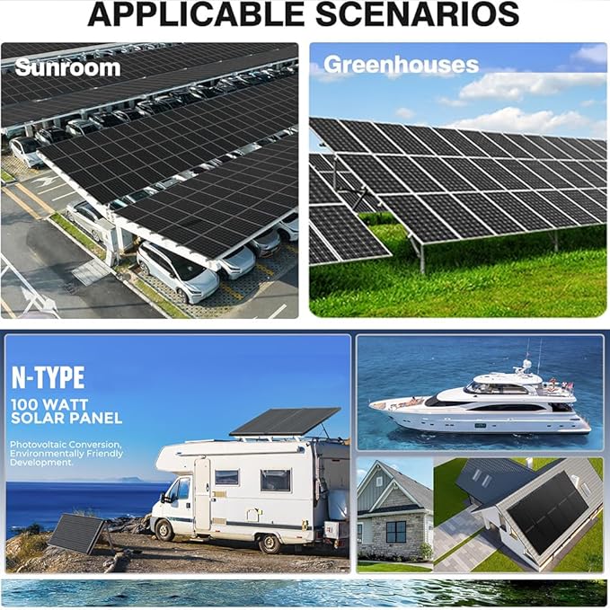 200 Watt Solar Panels Kit, 30A PWM Charge Controller 12V 200W Solar Kit System, Monocrystalline PV Module for RV Home Rooftop Camping Boats Trailer Vehicle Shed Off-Grid System (200W, Single Panel)