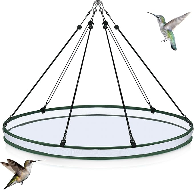 Universal Wild Bird Seed Catcher Hanging Hoop Platform Bird Seed Catcher Tray for Hummingbird Feeders Bee Feeder Outdoor Garden Accessories(1 Pieces,30 Inch)