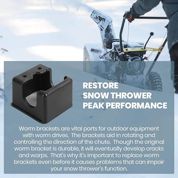 AR-PRO The Exact Replacement 585195MA Worm Bracket for Snow Throwers (Black) - Compatible with Murray Snow Throwers and Craftsman Gas Snow Blowers - Restore Snow Thrower Peak Performance