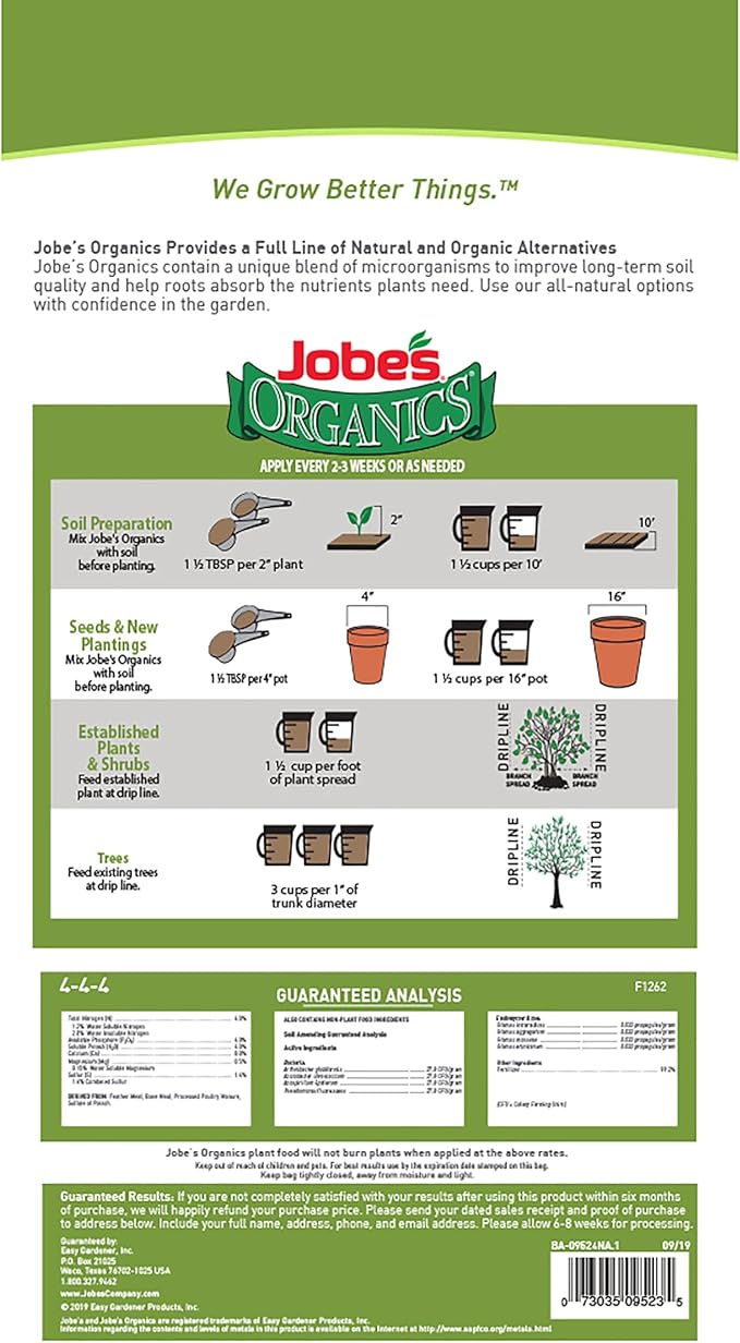 Jobe’s Organics Granular All Purpose Fertilizer, Easy Plant Care Fertilizer for Vegetables, Flowers, Shrubs, Trees, and Plants, 16 lbs Bag