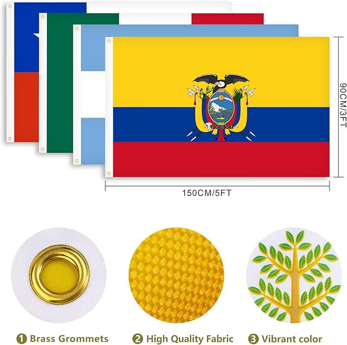 XIFAN 21 Pcs Latin American Countries Flags 3x5 ft Outdoor, Latino Culture Flag Spanish Speaking Banners for National Heritage Hispanic Month Events Classroom Party Decoration, Banderas de Latinoamerica Flag with Brass Grommets