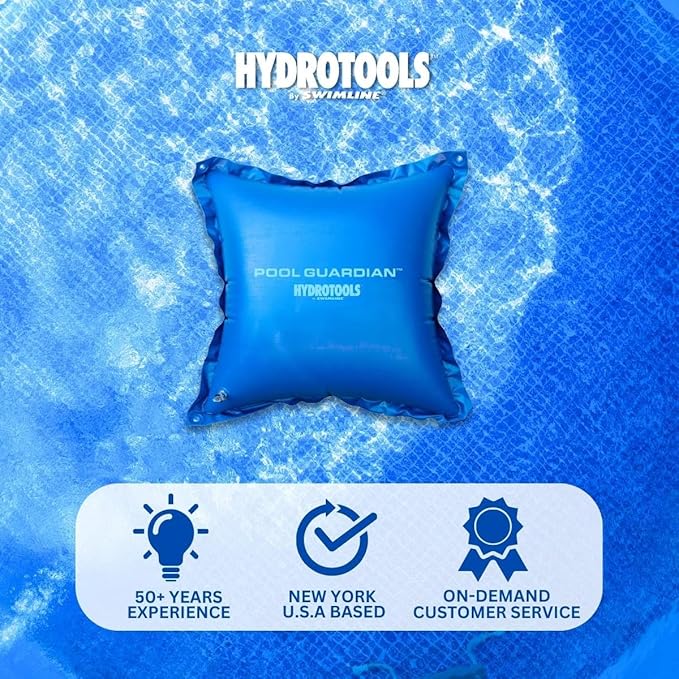 SWIMLINE HYDROTOOLS Air Pool Pillow for Above Ground Pools Cover Winterizing Guardian Premium | 4 x 4 ft Pool Cushion Float for Under Pool | Rope Included | Cold Resistant Thick Pool Pillows |11445