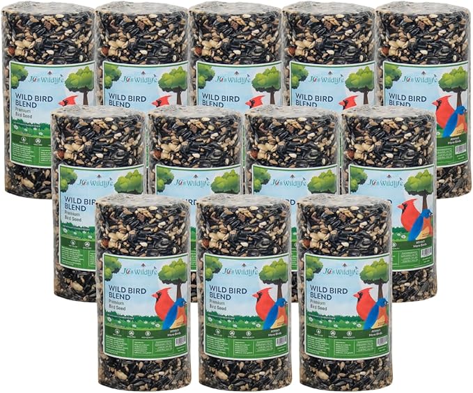 JCs Wildlife Wild Bird Blend Premium Bird Seed Small Cylinder with Hole, 1.5 lb (6 Cylinder)