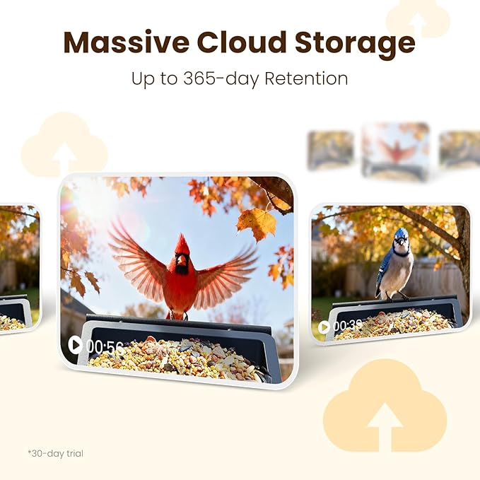 Metal Smart Bird Feeder with Camera, 2.5K UHD Bird Camera AI Identifies 11,000+ Bird's Species, Real-time Bird's Videos & Pictures, Solar Powered Wireless Outdoor, Ideal Gift