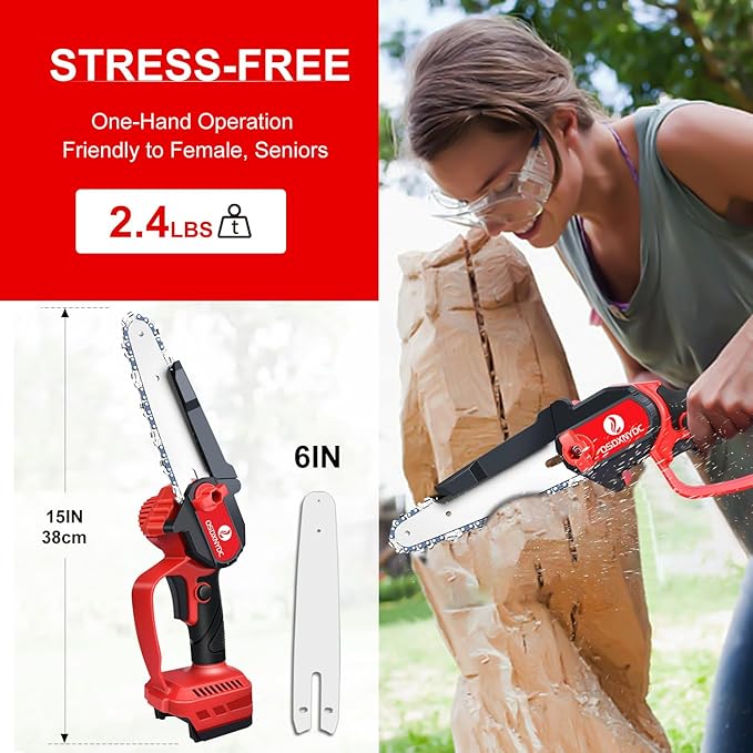 Cordless Mini Chainsaw 6 Inch for Milwaukee 18V M18 (No Battery), Brushless Portable Electric Chain Saw Tool for M18, Small Handheld Chainsaw for Pruning Shear Branch Wood Cutting Tree