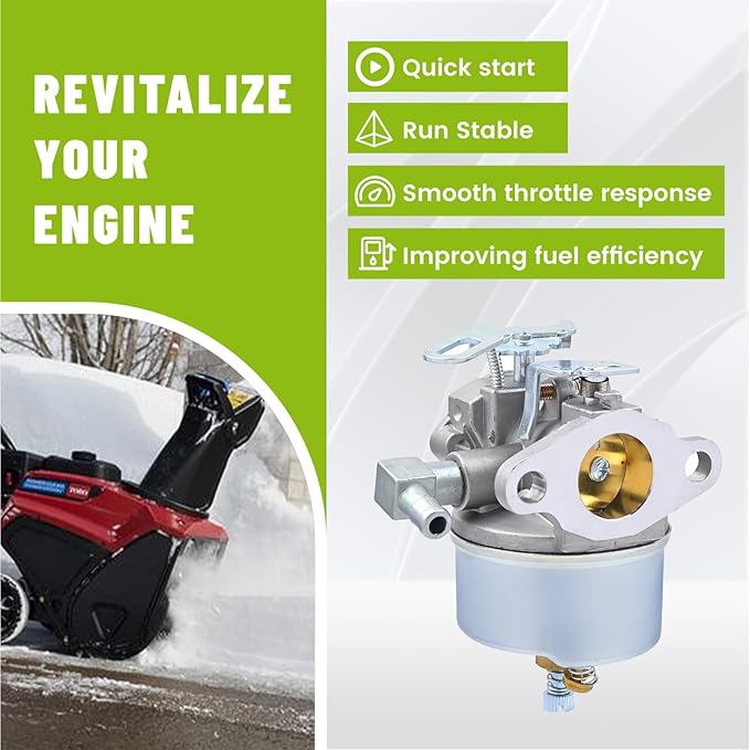632113A Carburetor for Tecumseh 632113A 632113 HS40 HSSK40 Engines Toro 421 521 Snowblower 4hp 5hp Engines 38010 38015 38250 Snowthrower Replace MFG 1427 Oregon 50-662 056-326