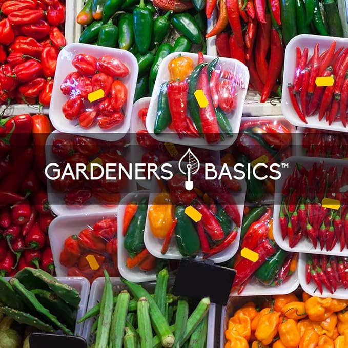 Gardeners Basics, Hot Pepper Seeds for Planting Ghost Habanero - 5 Varieties Pack Ghost Pepper Seeds, Red, Orange, Yellow, White Habanero Seeds for Planting in Garden Non GMO, Heirloom Peppers Seeds