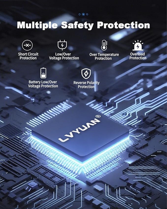 LVYUAN 5000 Watt Power Inverter 12V to 110V 120V DC to AC Converter with 4 AC Outlets, LCD Display, USB Charge Port, Remote Control for Home RV Vehicle Outdoor Camping Car Power Inverter