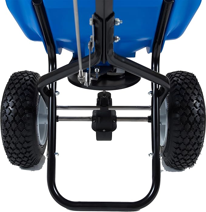 EarthWay Polar Tech 65 LB (29 KG) Professional Ice Melt Broadcast Walk Behind Spreader with 13" Pneumatic Tires, Adjustable Handle, and Solid Linkage Control