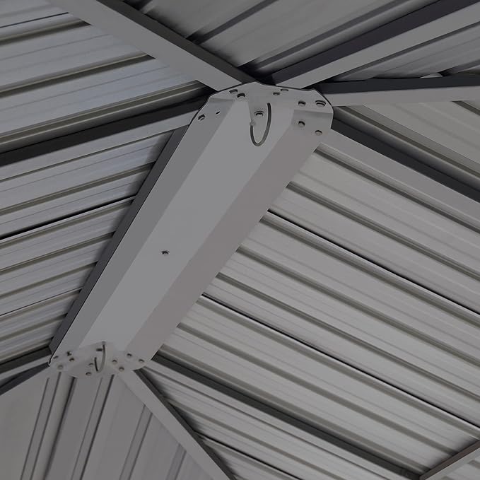 TOOLPORT Hardtop Gazebo 10x13 ft with Steel Roof - Approx. 3.54x3.54 in Aluminium Poles