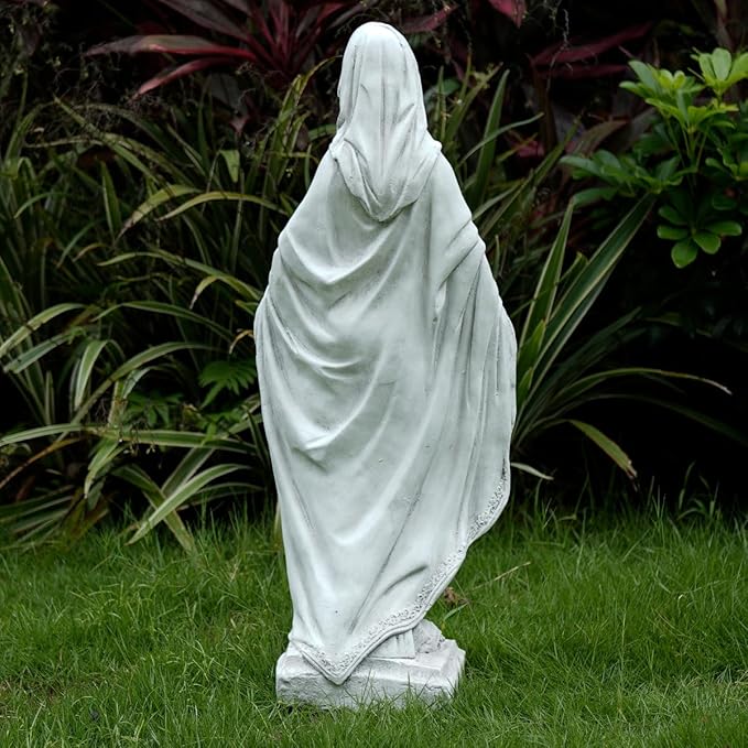 Outdoor Virgin Mary Statues, Garden Religious Sculpture Decorations Home Yard Patio Lawn Hallway (Mary02-Grey)