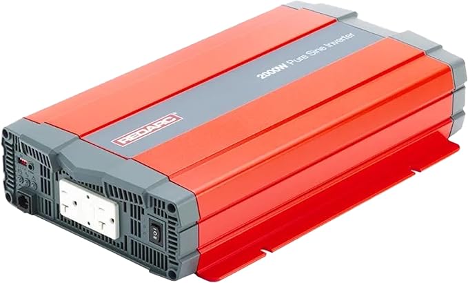 REDARC 2000W Pure Sine Wave Inverter, 12V DC to 110 / 120V AC Power Converter, Portable Power Inverter, Connects to Car Battery System, Adapter for Camper, RV, Truck, Off-Grid Camping