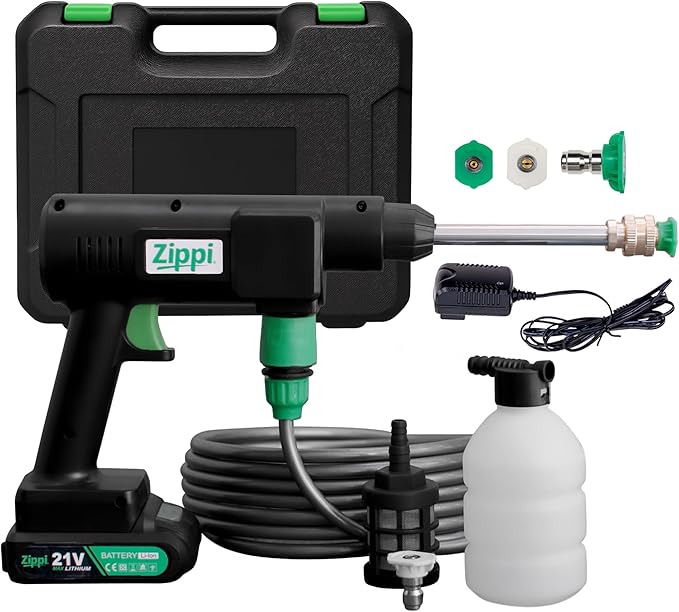 Zippi Hydro Cleaner Standard 2025 – Cordless High-Pressure Scrubber with Foam Dispenser, 1500 mAh Rechargeable & Lightweight for Efficient Outdoor Tile, Grout, and Surface Cleaning
