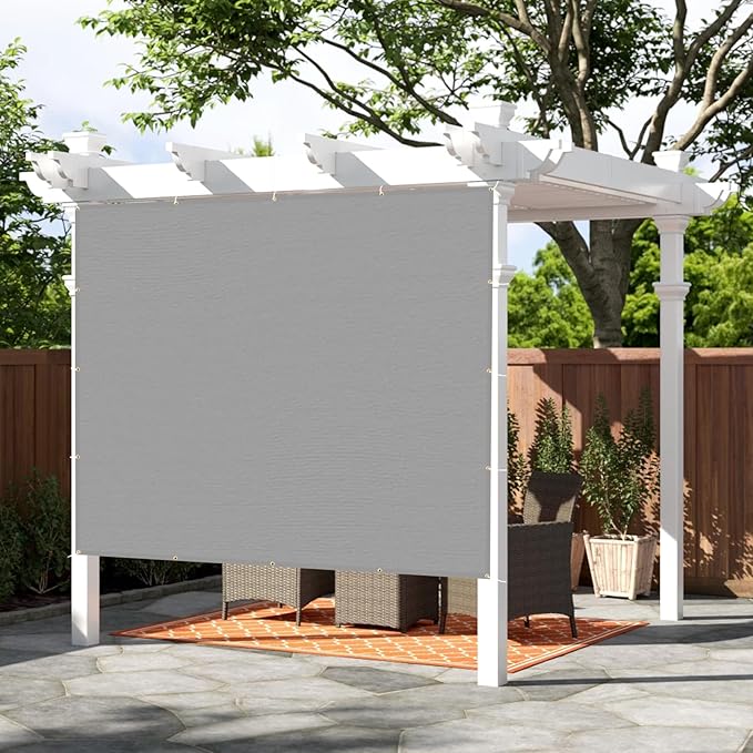 SUNNY GUARD Shade Cloth Custom Size 7x22 FT Sun Shade Screen Fabric Shade Cover Tarp with Grommets for Pergola Backyard Garden, Light Grey(We Customized)