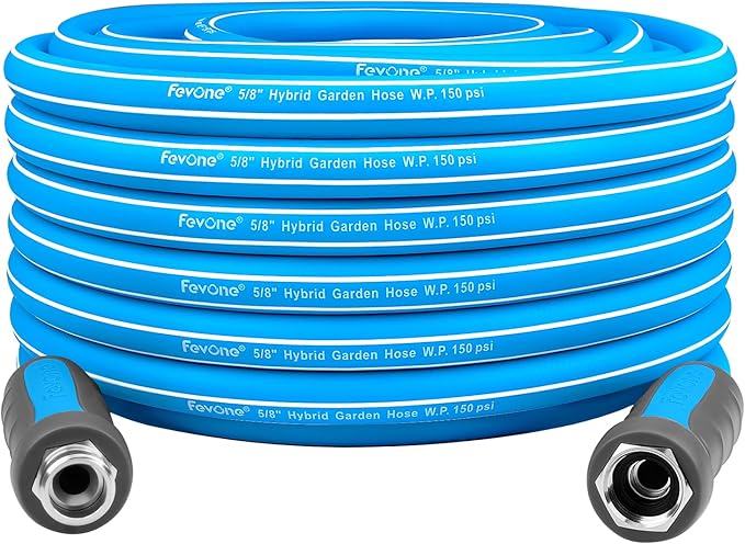 Fevone Garden Hose 80 ft., Lightweight Hybrid Water Hose, Flexible and Durable, Leak-Free Connections