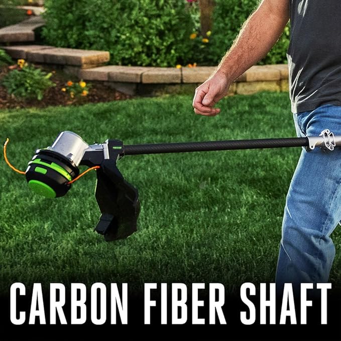 EGO POWER+ String Trimmer, Battery Powered, 16" Trimmer for Weeds and Grass with POWERLOAD, Telescopic Carbon Fiber Shaft, Battery and Charger Not Included - ST1610T