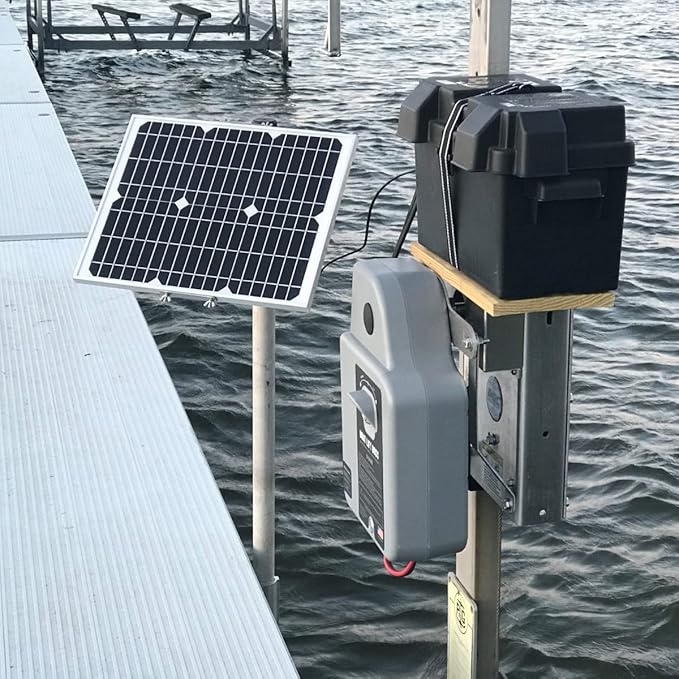 12V Waterproof Solar Battery Trickle Charger & Maintainer - 20 Watts Mono Solar Panel Built-in Intelligent MPPT Charge Controller + Adjustable Mount Brackets for Pole Dia 1.5-3.0inch/40-80mm