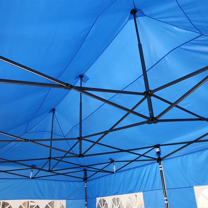 COBIZI 10x20 Pop Up Canopy with 6 Sidewall,Heavy Duty Canopy UPF 50+ All Season Wind Waterproof Commercial Outdoor Wedding Party Tents for Parties Gazebo with Roller Bag(10 x 20 ft Black)