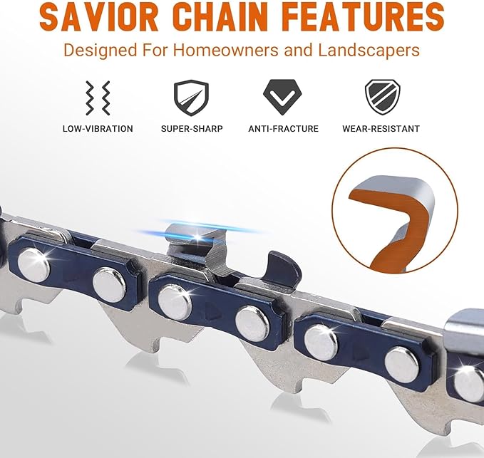 Savior 71PM3-64 12 Inch Pole Saw Chain, 1/4" Pitch .043" Gauge 64 Drive Links for 3670-005-0064, 12 Inch Chainsaw Chain Fits Stihl MSA120 C-B MSA140 C-B MSA160 C-B MSA 60 C-B and More