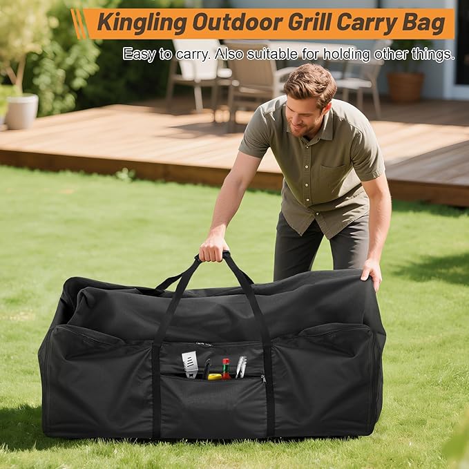 Kingling Universal Grill Carry Bag Fits for Blackstone 1860 Gas Grill & GD4002T Grill Heavy-Duty Carrying Storage Bag Grill Covers for Portable Propane Tabletop Grills BBQ Cover - 42"L x 25"W x 15"H