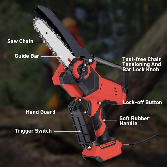 Mini Cordless Chainsaw for Milwaukee M18 Battery,6 Inch & 8 Inch Electric Battery Powered Brushless Chainsaw,400W Auto Oiler Hand Saw for Wood Cutting Tree Trimming(Only Tool)