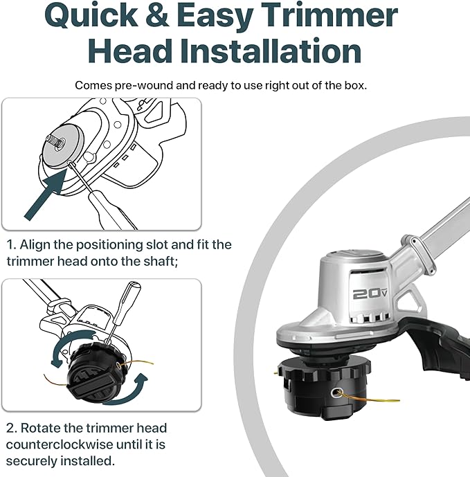DWO1DT995 Weed Trimmer Head Replacement Part for Dewalt Cordless String Trimmers DCST920, DCST922, DCST925, DCST970, DCST972, DCST990, DCST991, Pre-Wound with 0.080" Trimmer Line (236" Total Length)