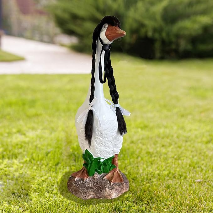 Porch Goose Wigs, Porch Goose Outfits Lawn Goose Statue Accessories for Outdoor Garden Patio Yard Goosey Decor （Style 2）