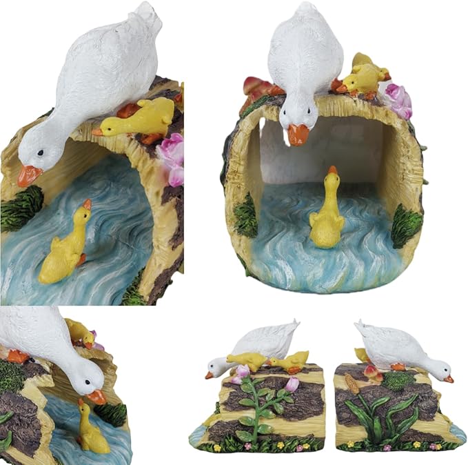 Duck Statues Gutter Extension Garden Decoration, Resin Outdoor Decor, Animal Downspout Diverter, 3"4" Extender Splash Block