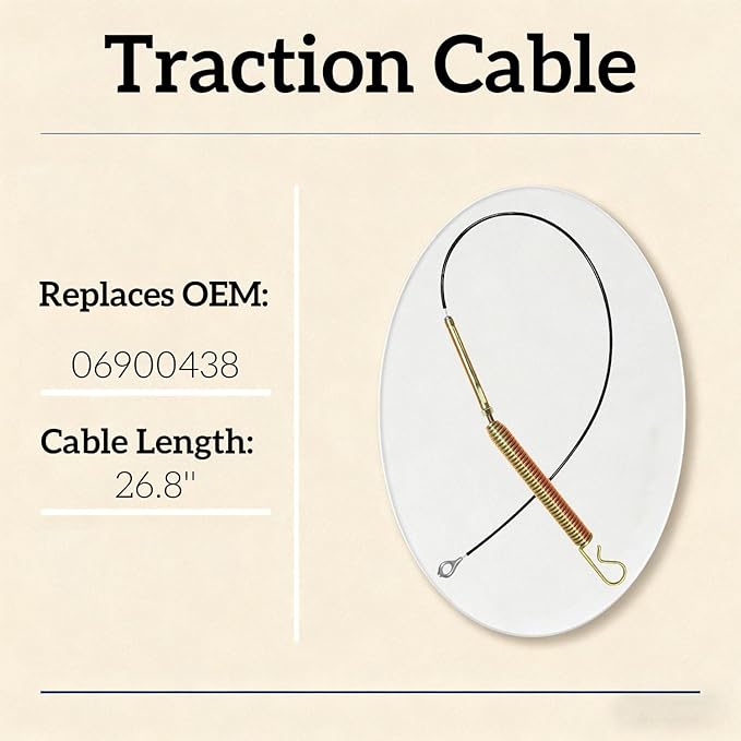 Upper Auger and Traction Cable 06900438 Replaces for Select A-riens SNO-tek Compact Classic 22 24 28 Snowblower