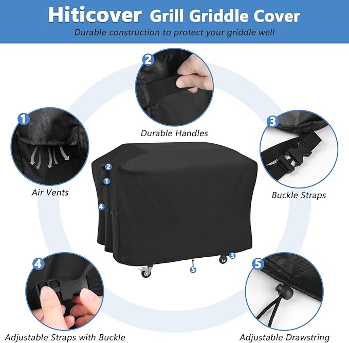 Grill Cover for Blackstone 28 Inch Model 2080 2207 2287 2351 2357 2366 2416 Omnivore Griddle, Outdoor Waterproof Weather Resistant BBQ Griddle Cover - 59 x 24 x 33 Inch