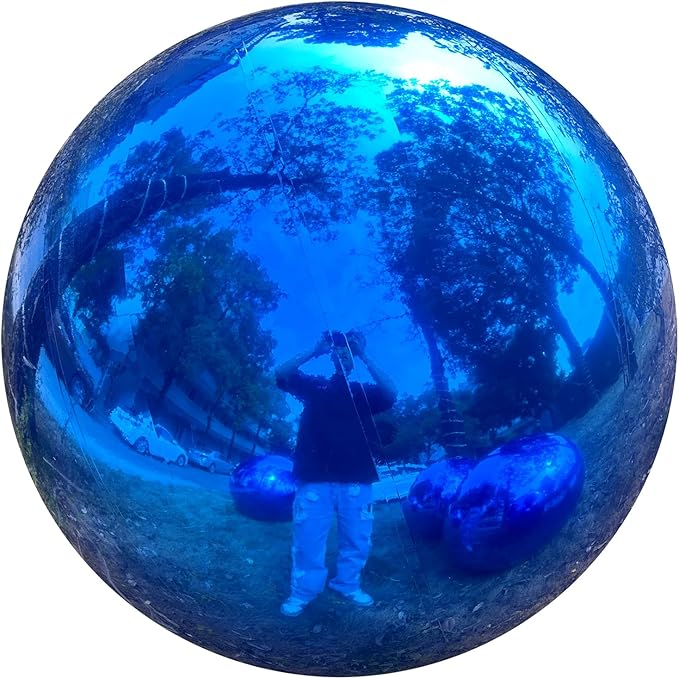 Big Shiny Balls Giant Inflatable Mirror Balls for Events & Decor - Party, Advertising, Shows, Stage Decoration - Hanging & Standing-Various Sizes & Colors - Blue (2.0m/6.56ft)