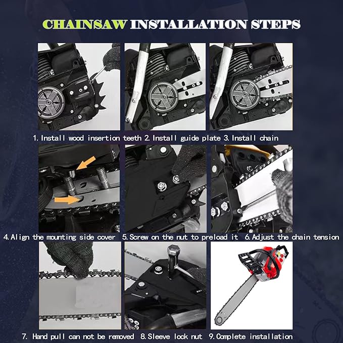 Gas Chainsaw 58CC with Quick-Switch Dual Bars (18/20 Inch),Gas Powered Chain saw 2 Stroke Handed Petrol Gasoline for Cutting Wood Outdoor Garden Farm Home